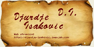 Đurđe Isaković vizit kartica